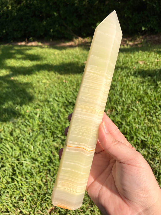 Green Banded Calcite Tower
