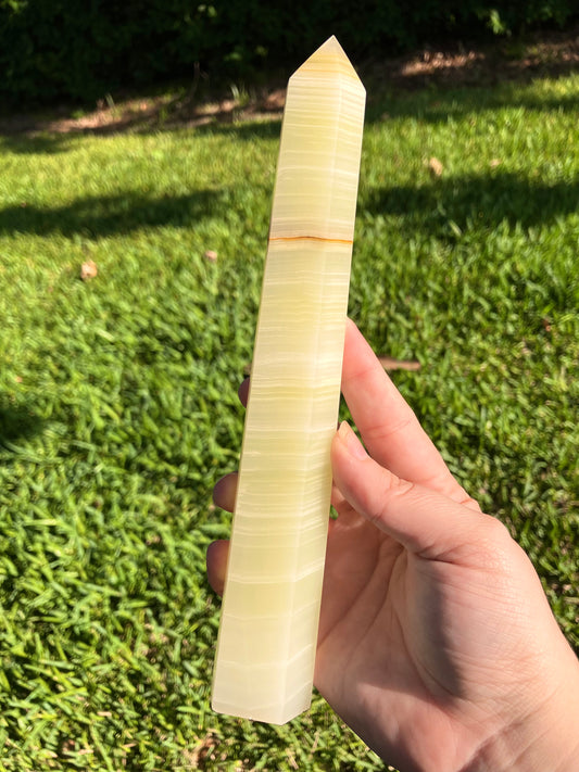 Green Banded Calcite Tower