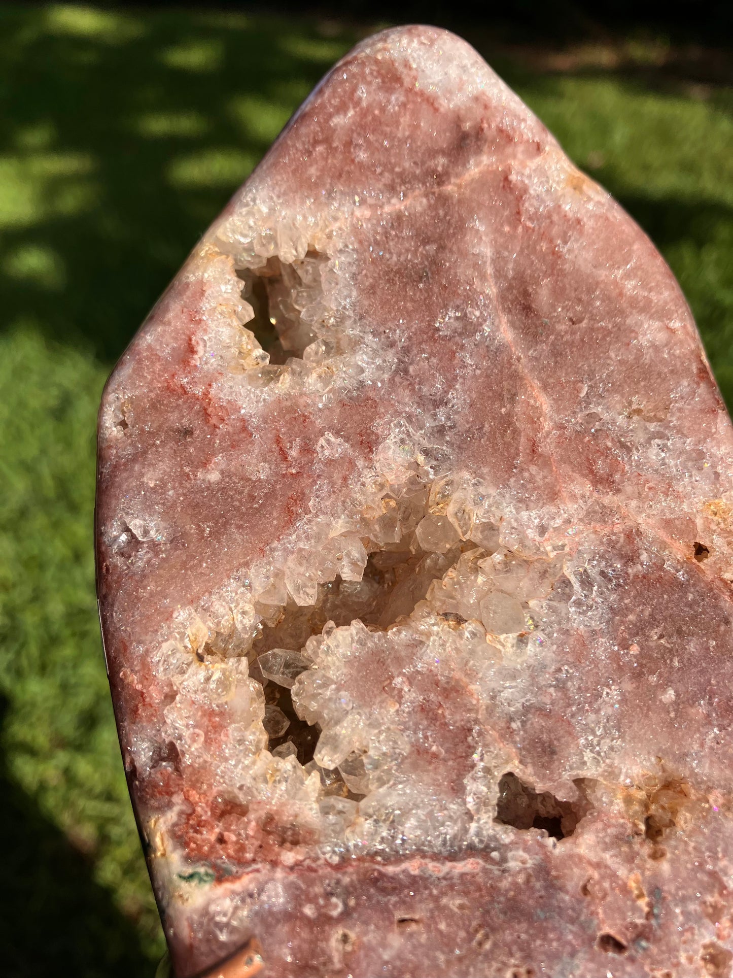 Pink Amethyst High Quality Slab on Stand
