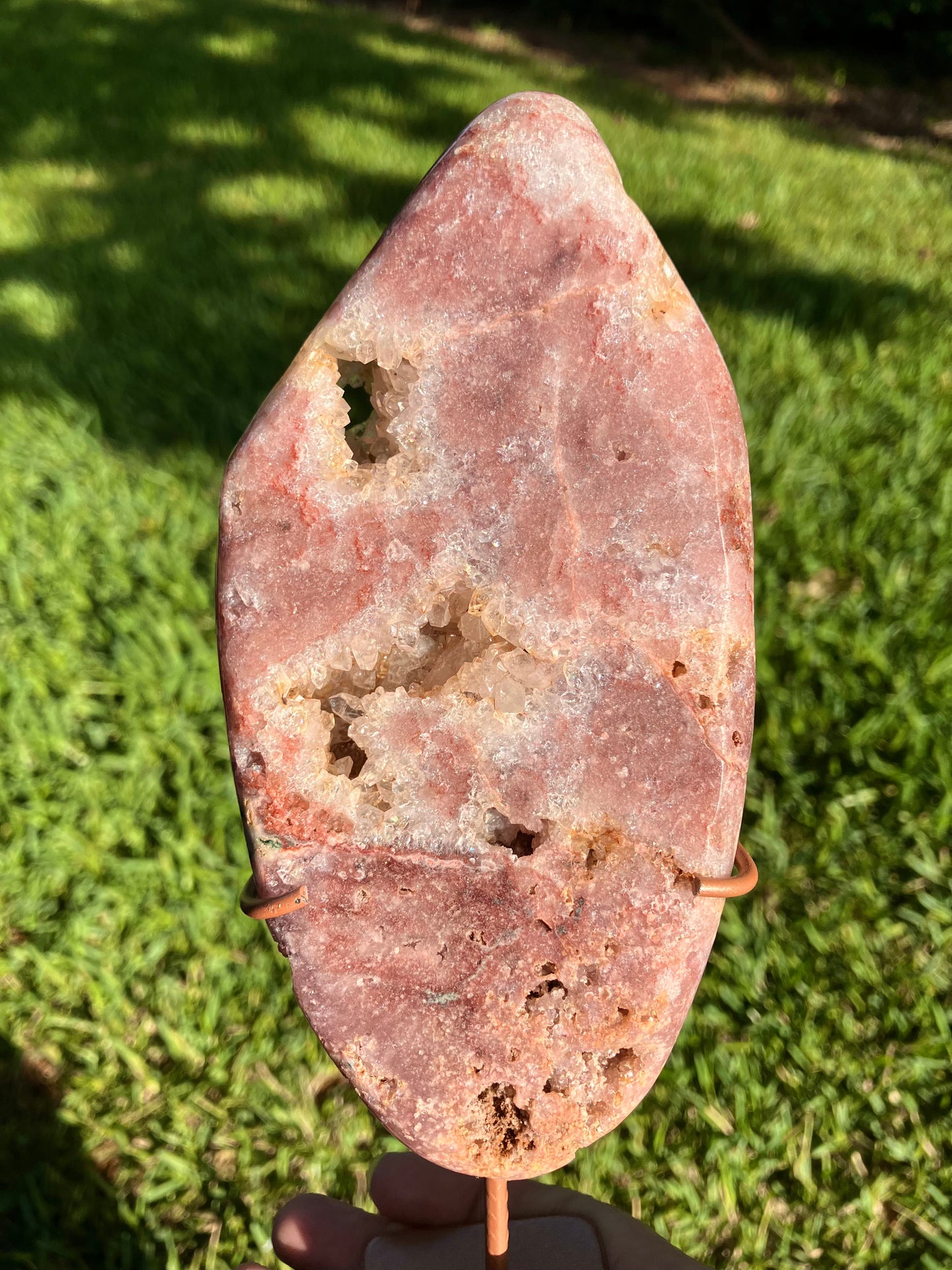 Pink Amethyst High Quality Slab on Stand