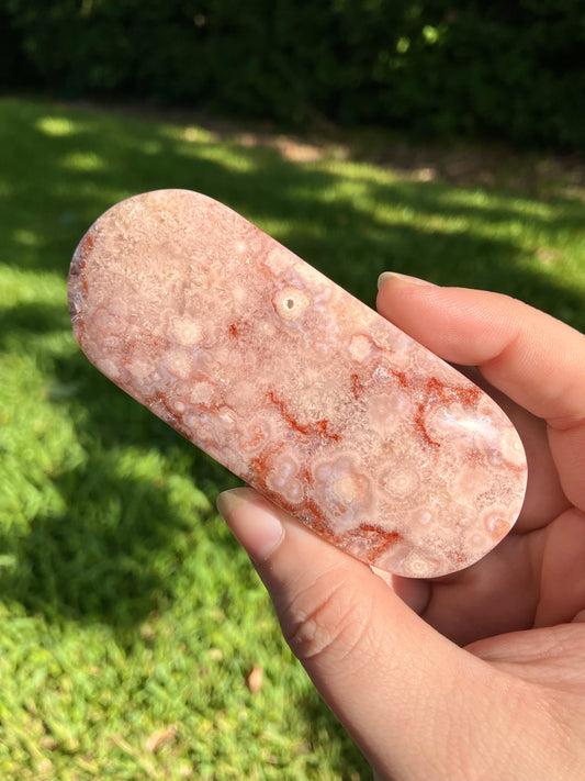 Flower Agate Palm Stone