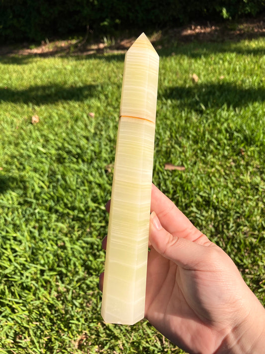 Green Banded Calcite Tower