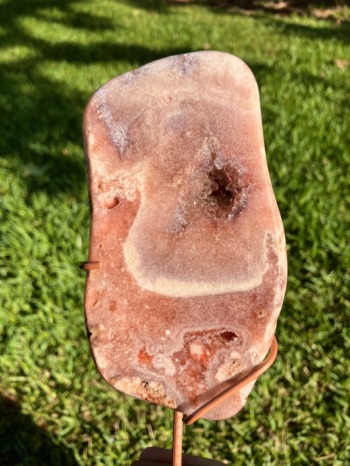Pink Amethyst High Quality Slab on Stand