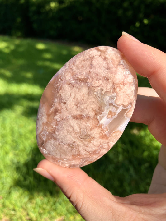 Flower Agate Palm Stone