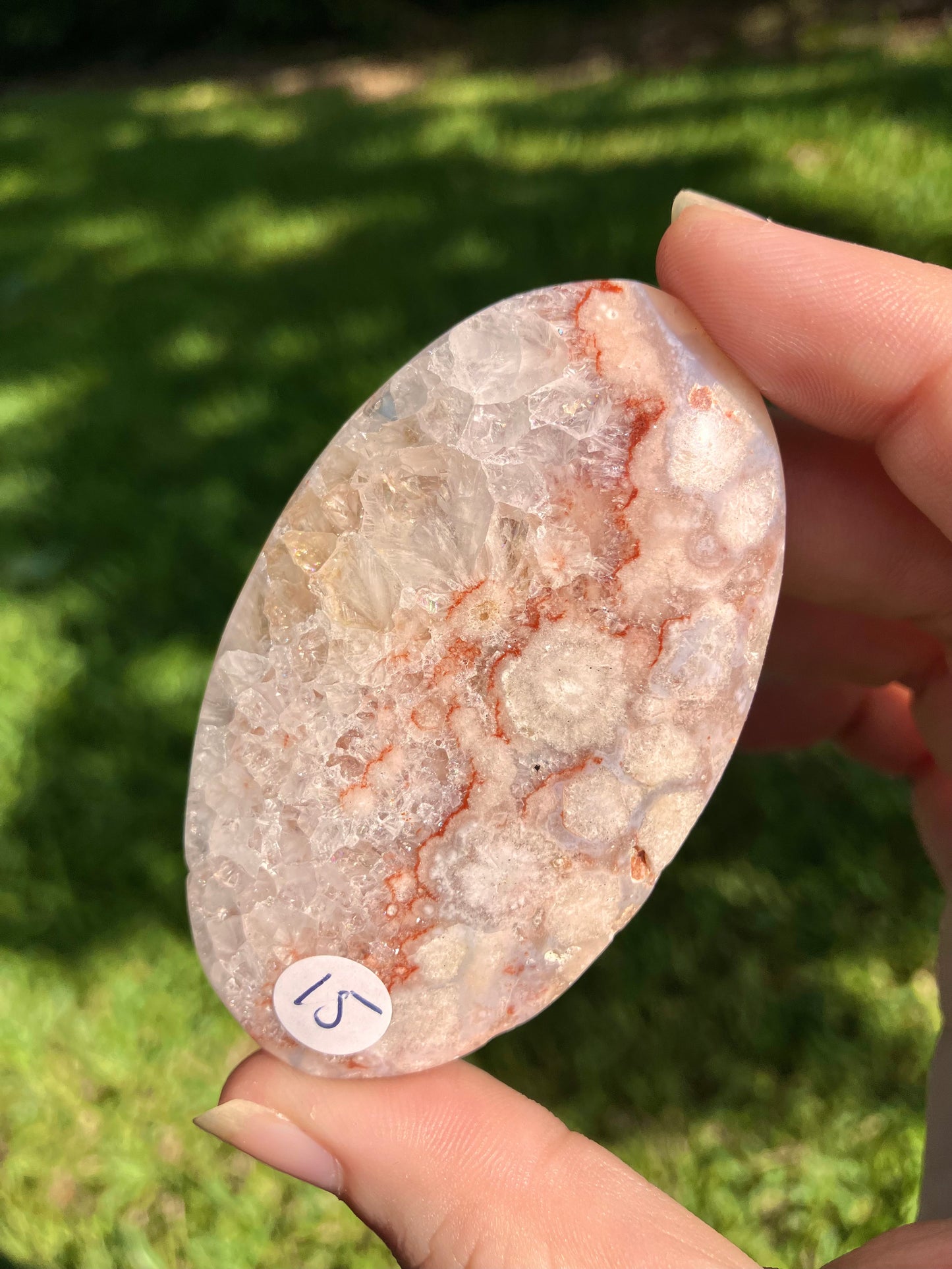 Flower Agate Palm Stone