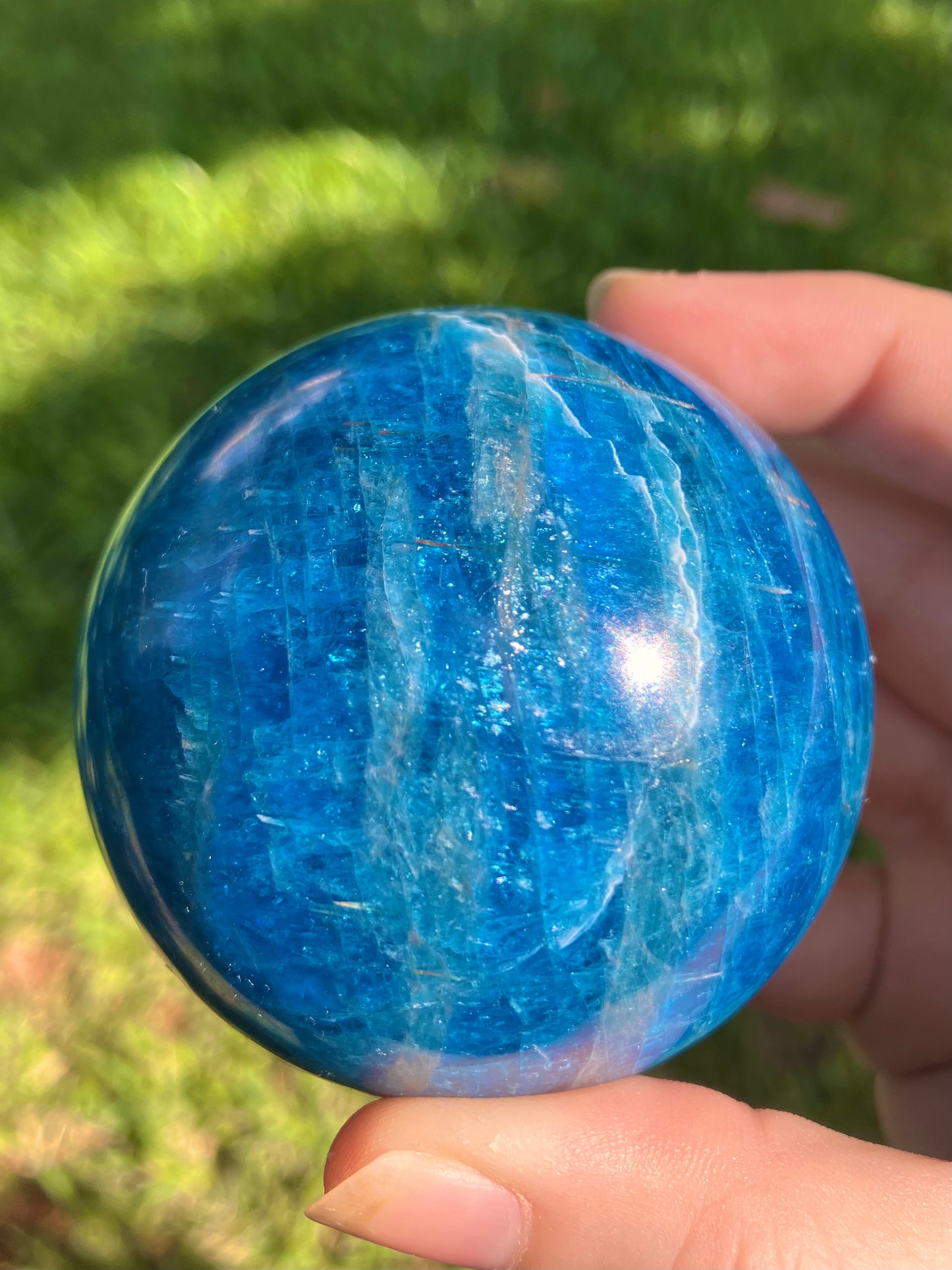 Blue Apatite Sphere