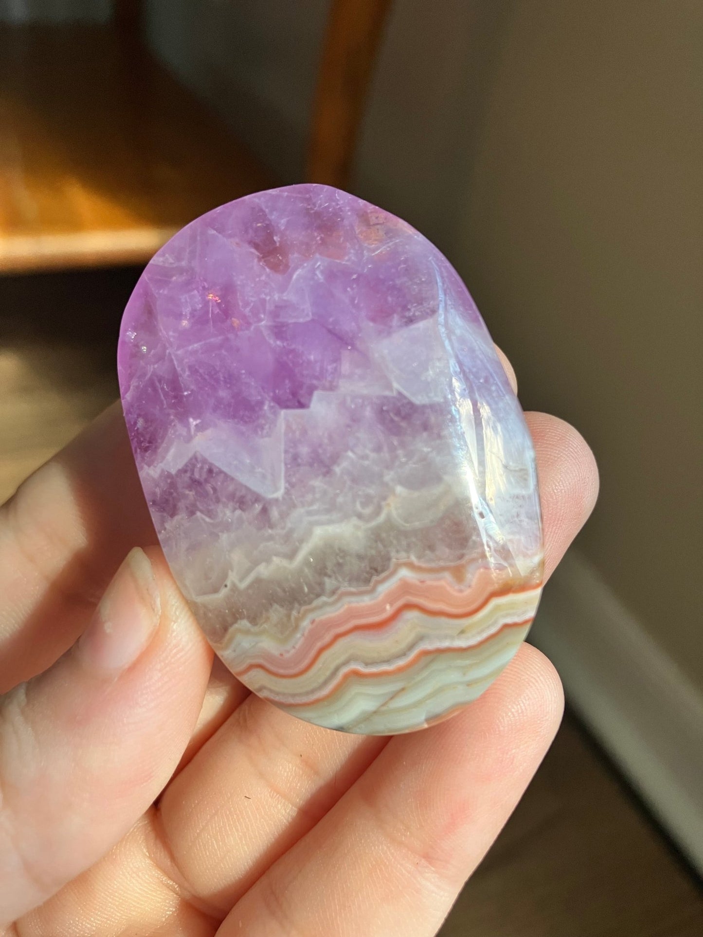 Amethyst & Crazy Lace Agate Palmstone