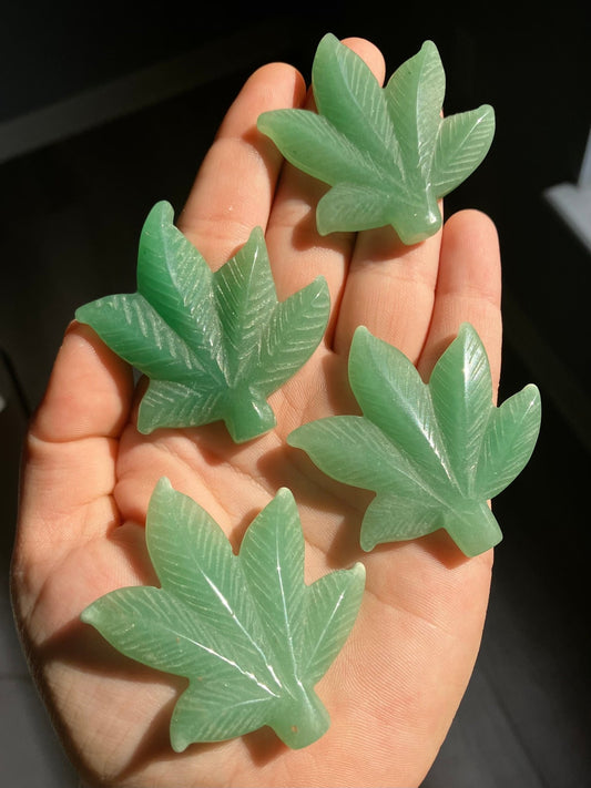 Green Aventurine Leaf