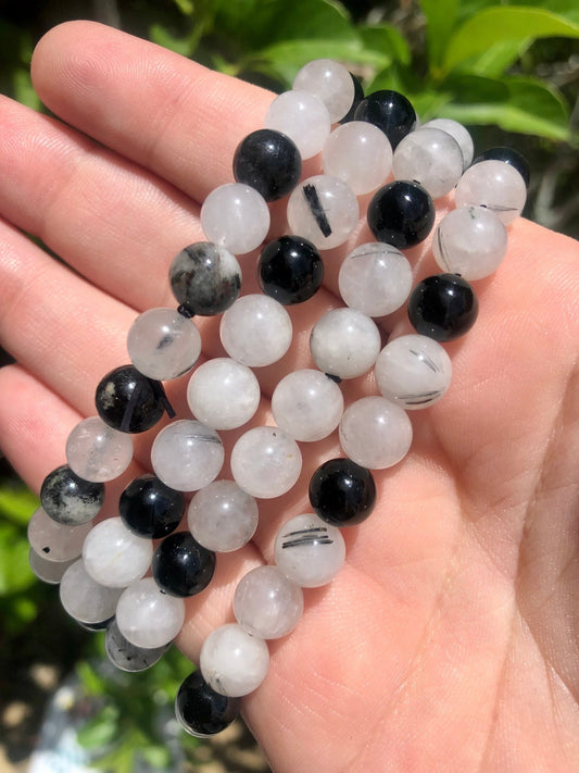 Tourmaline in Quartz 8mm Bracelet