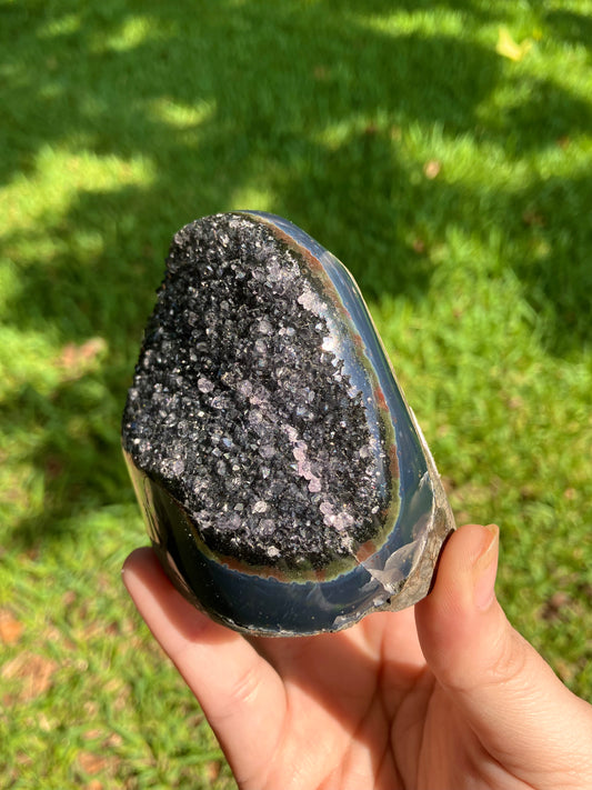 Black Amethyst Cut Base