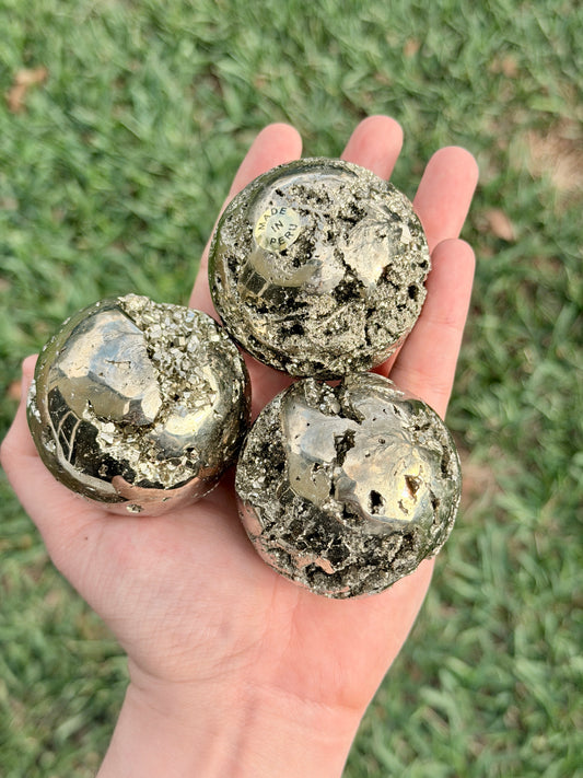 Pyrite Sphere – Intuitive Pick | Protection & Abundance Crystal