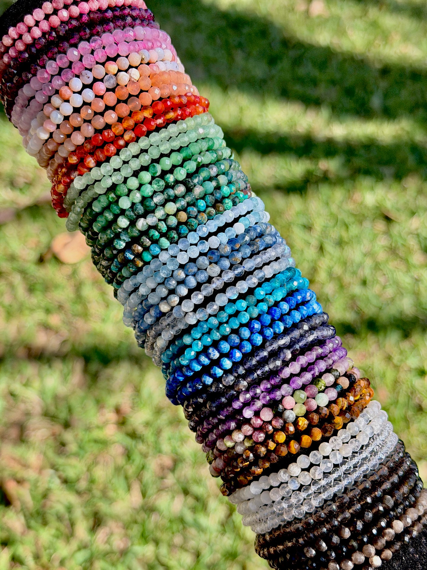 4mm Faceted Gemstone Bracelet, Dainty Crystal Bracelet