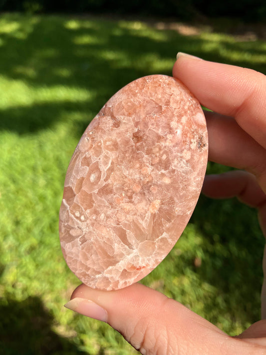 Flower Agate Palm Stone