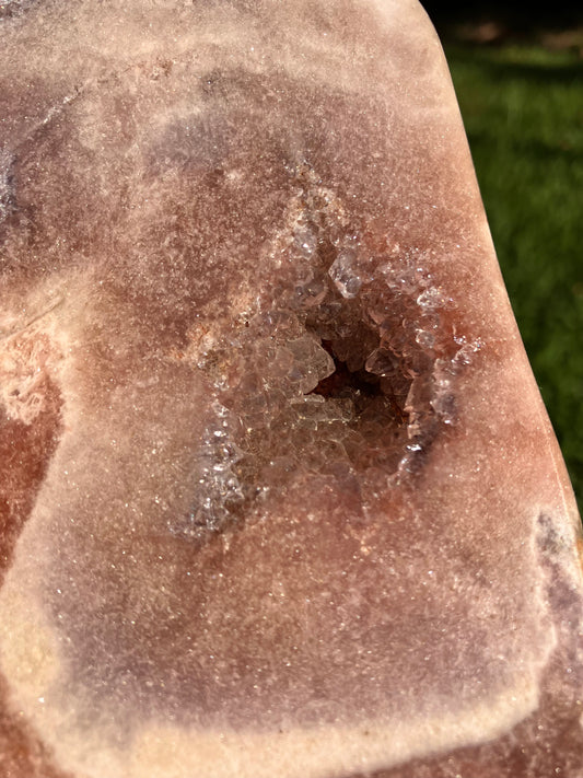 Pink Amethyst High Quality Slab on Stand