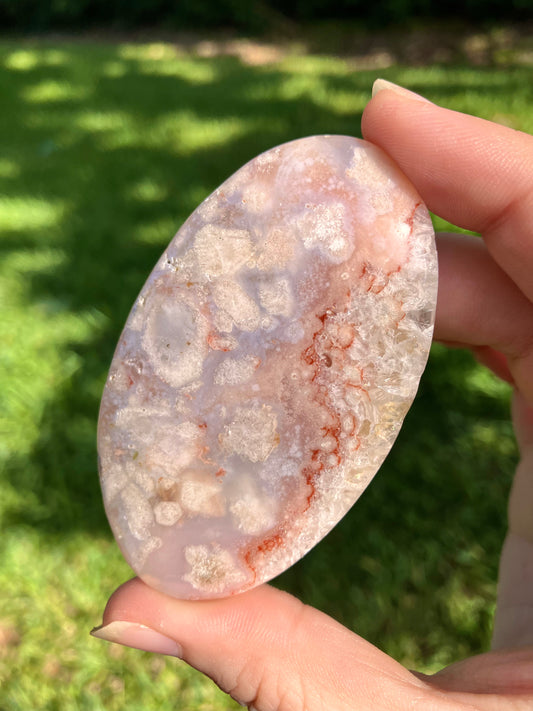 Flower Agate Palm Stone