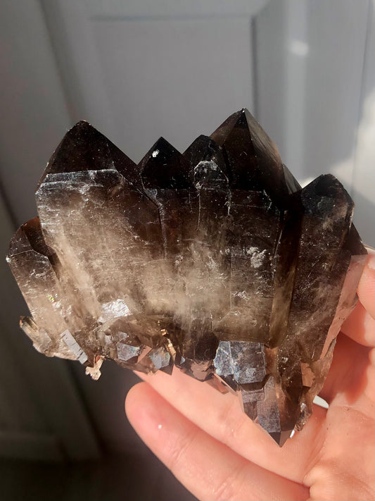 Smoky Quartz Cluster – Rare Multi-Point Formation (3”+ Long)