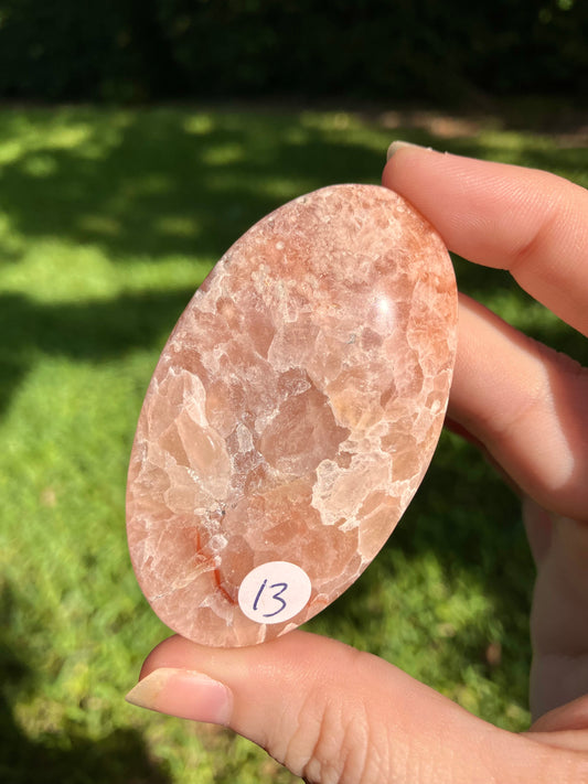 Flower Agate Palm Stone