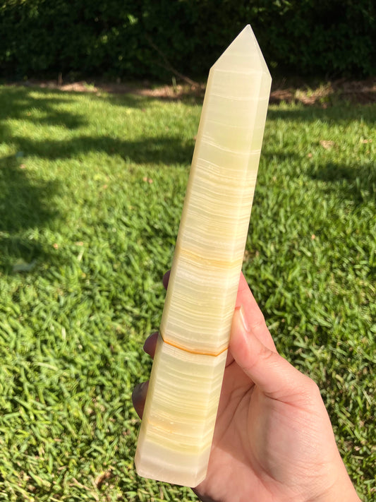 Green Banded Calcite Tower