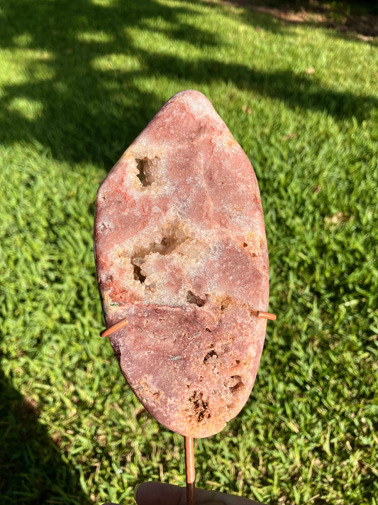 Pink Amethyst High Quality Slab on Stand