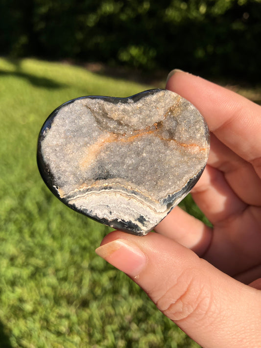 Agate Druzy Heart