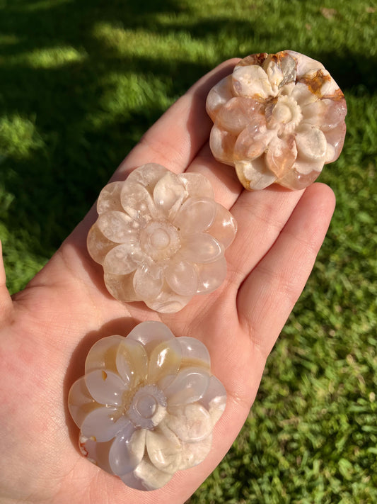 Flower Agate Flower Carving