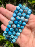 Blue Apatite 8mm Bead Bracelet – Mental Clarity & Motivation