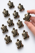 Pyrite Turtle Carving – 1 Inch Crystal Turtle | Protection & Abundance