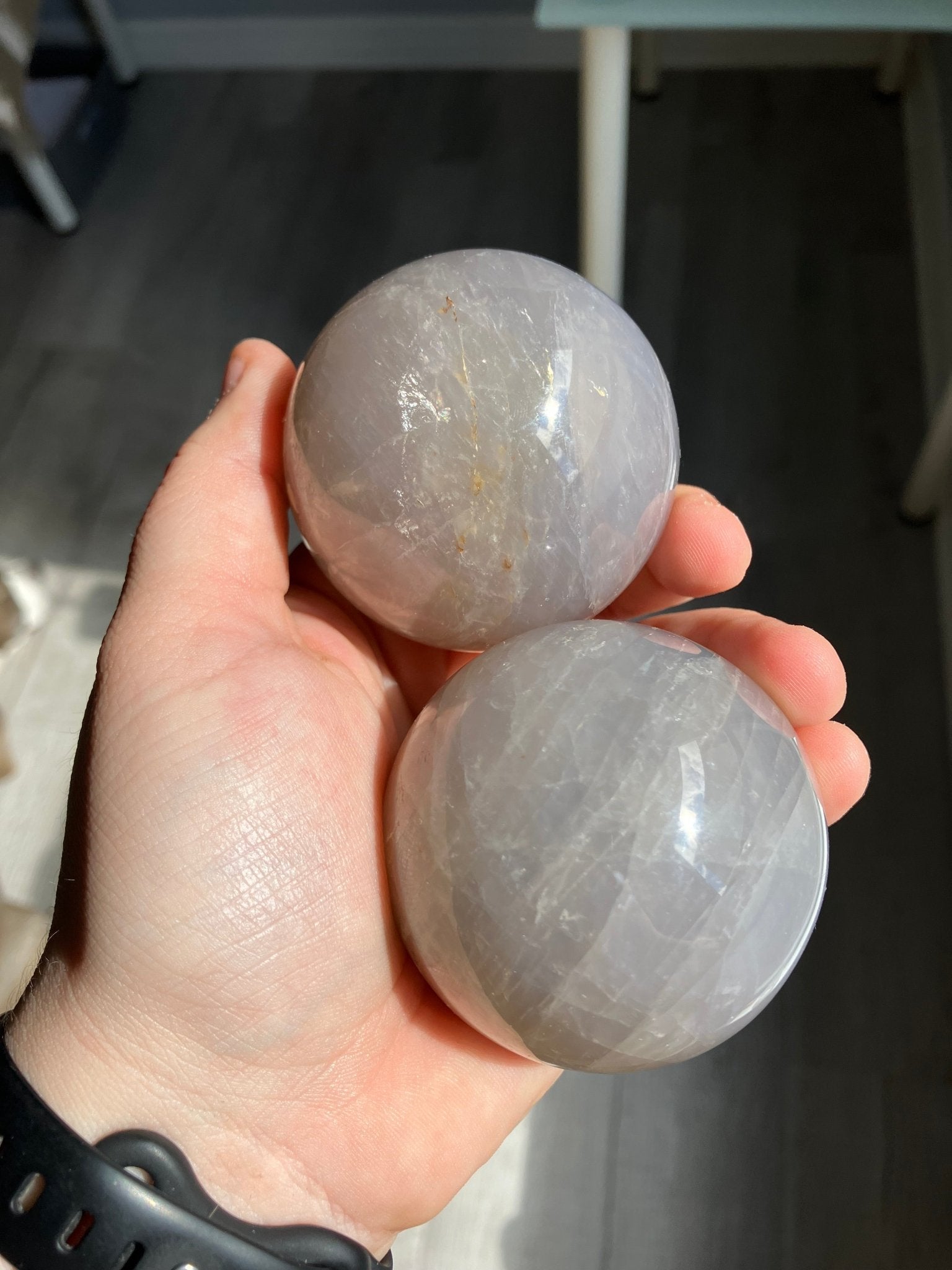 Blue Rose Quartz Spheres