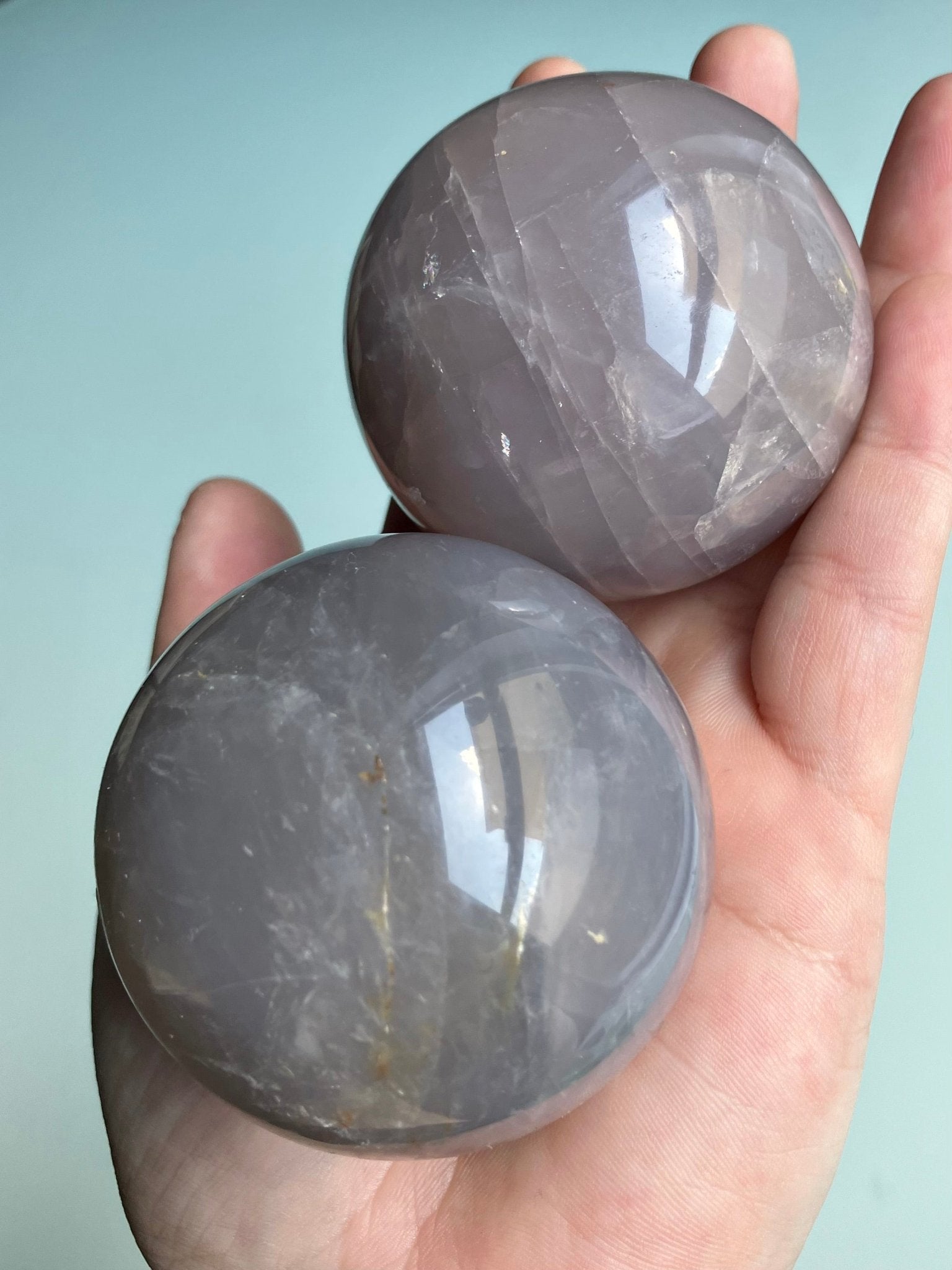 Blue Rose Quartz Spheres