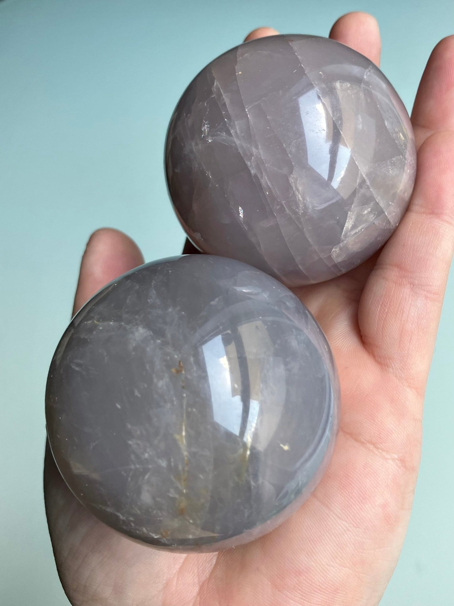 Blue Rose Quartz Spheres