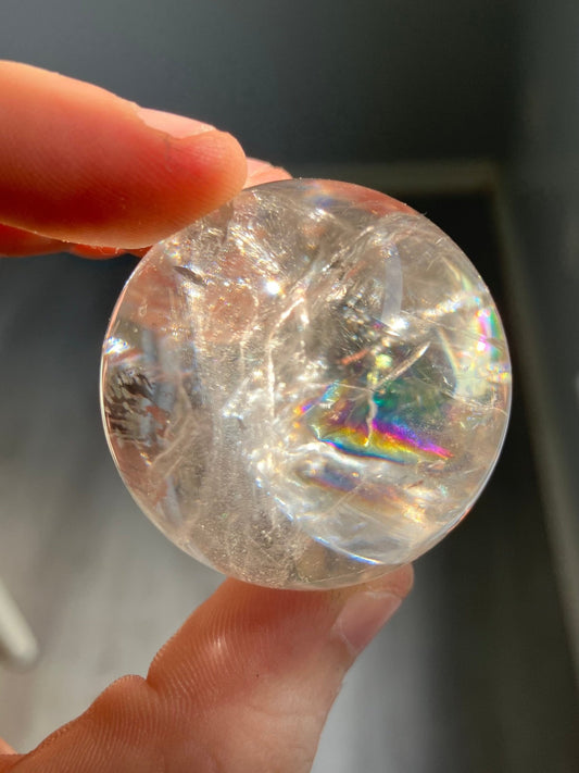 Clear Quartz Sphere with Rainbows