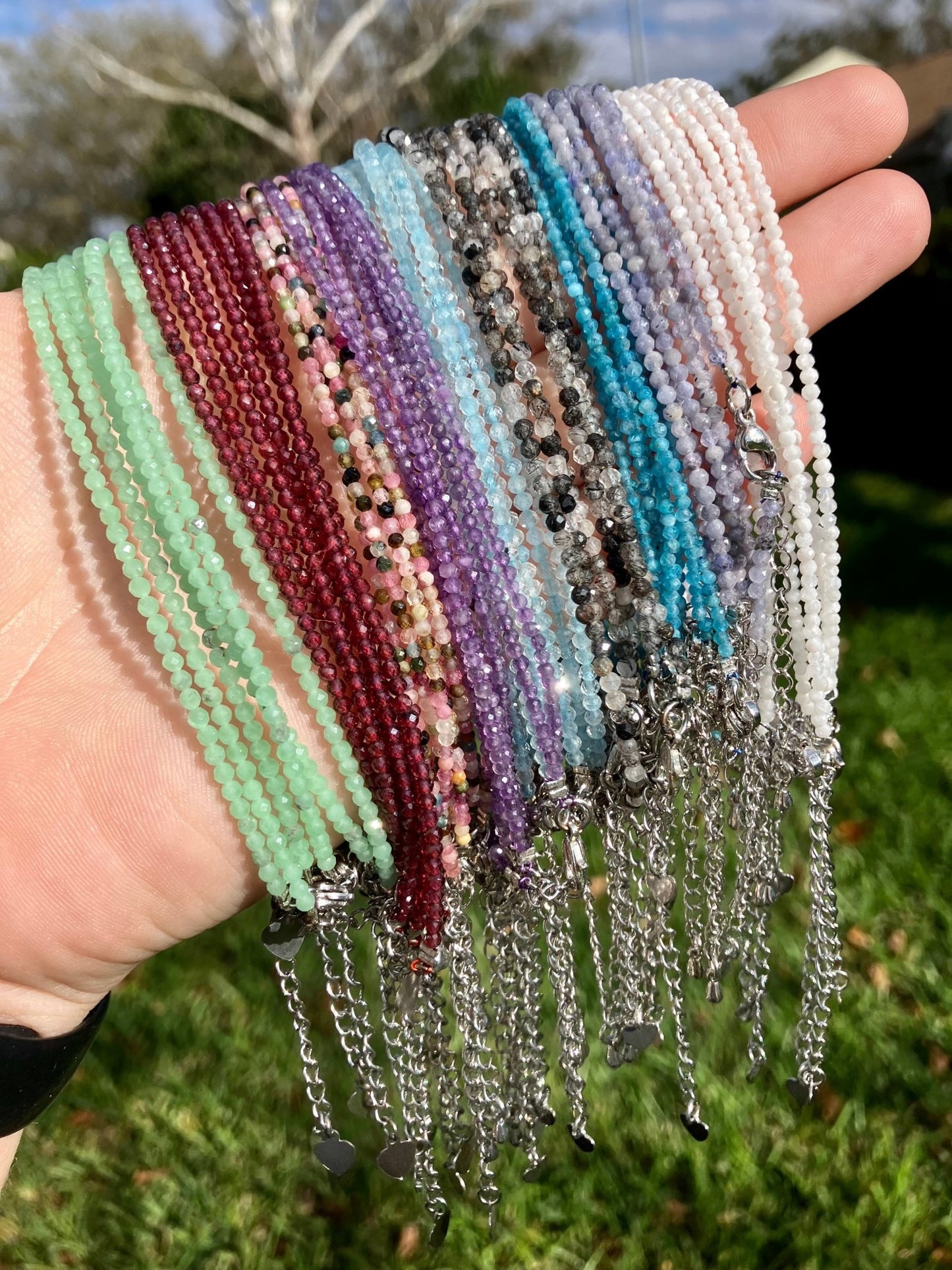 Crystal Anklets 2mm Natural Crystal Buy More & Save - 2/$30