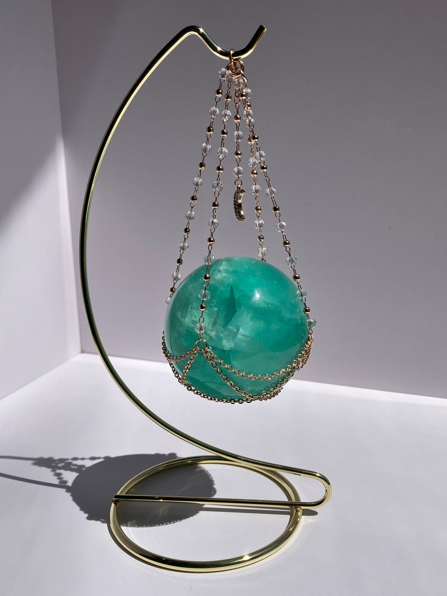 Crystal Sphere Stand / Chain Included