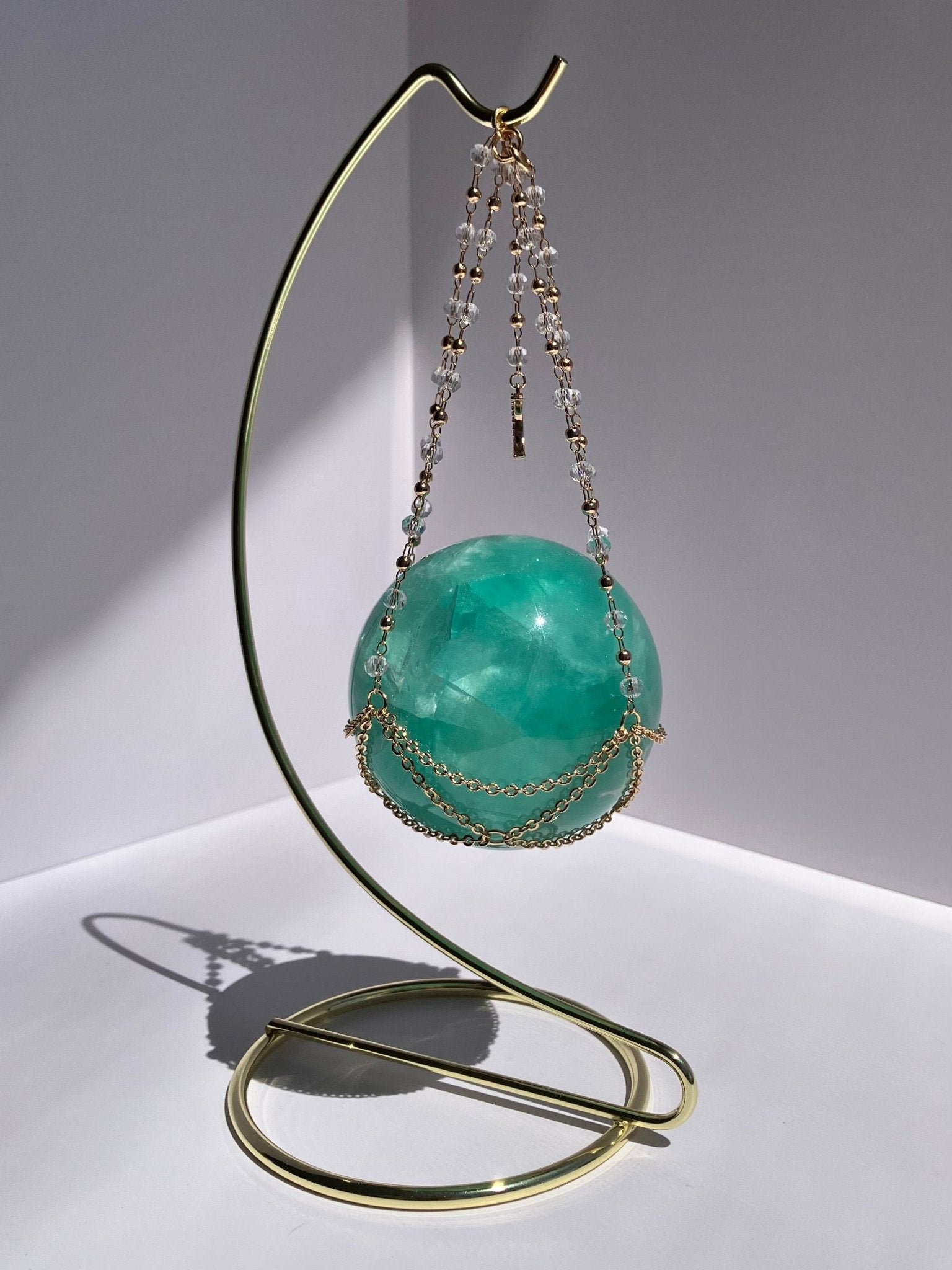 Crystal Sphere Stand / Chain Included