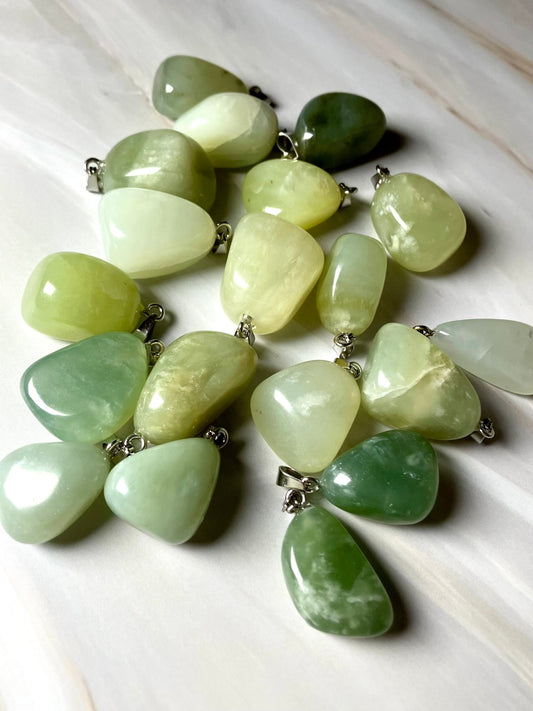 Jade Pendant Necklace – 1” Crystal on 18” Stainless Steel Chain