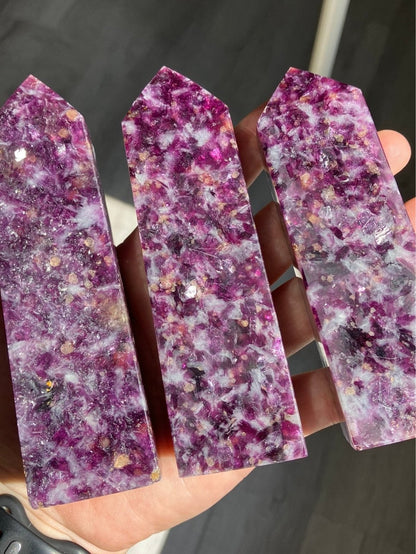 Lepidolite Tower Purple Mica Flash