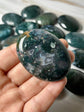 Moss Agate Palmstone – 2.25” Intuitive Pick