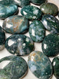 Moss Agate Palmstone – 2.25” Intuitive Pick