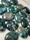 Moss Agate Palmstone – 2.25” Intuitive Pick