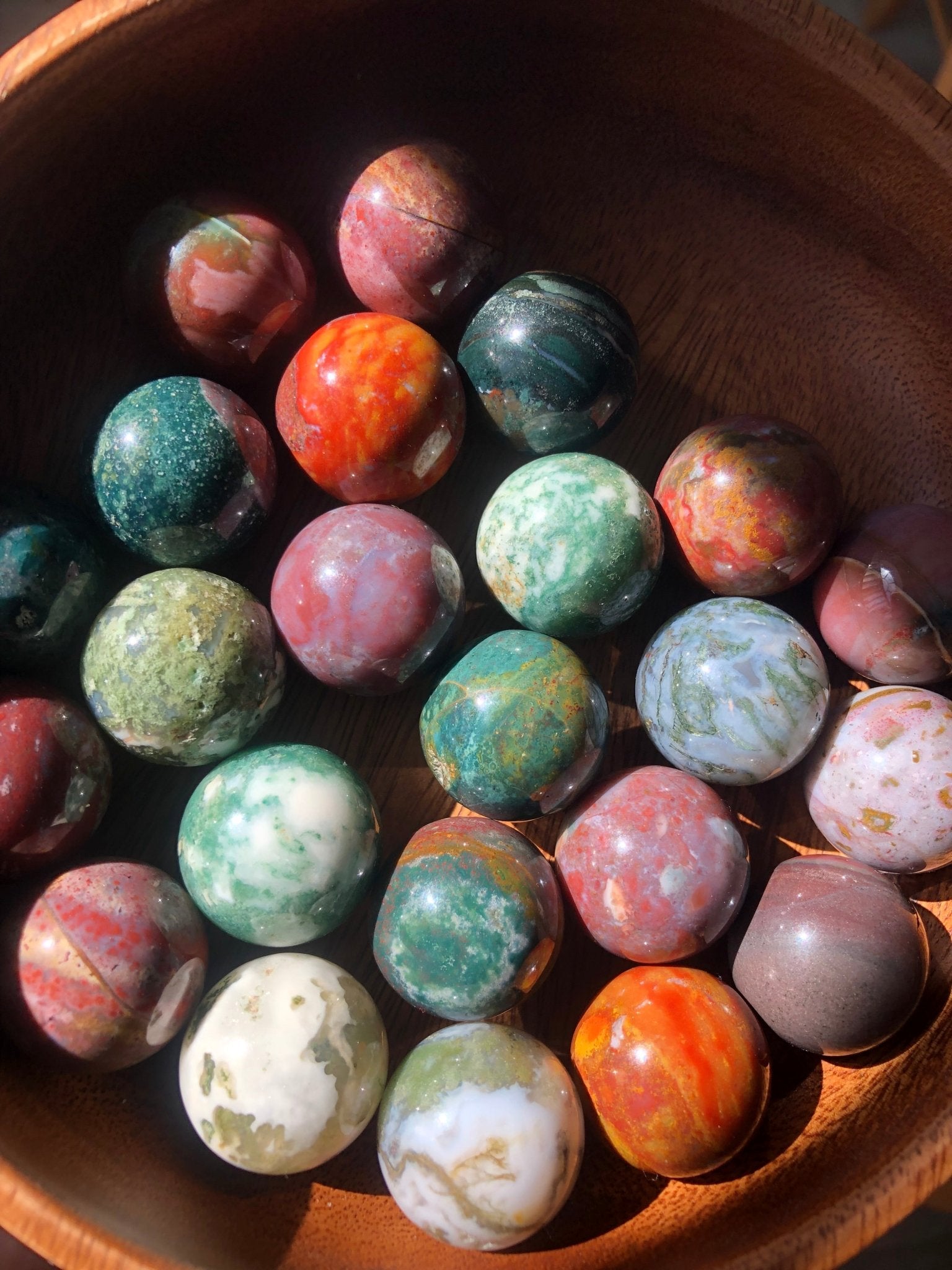 Ocean Jasper Mini Sphere – 1” (Single or Bundle of 3) – Emerald ...