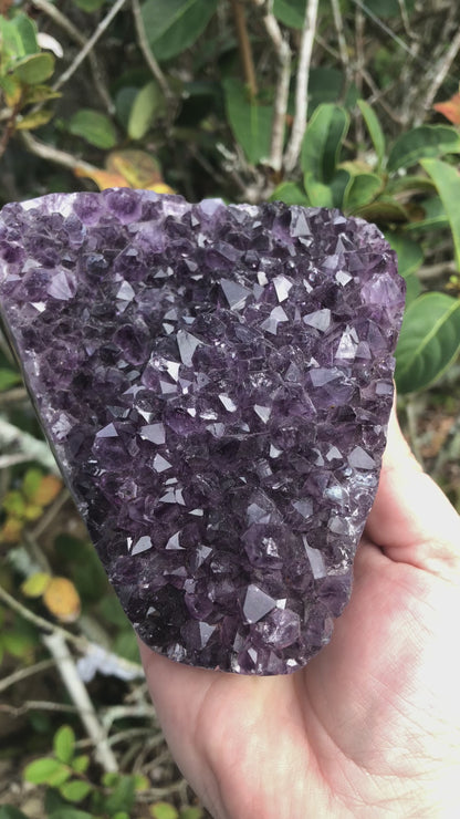 Amethyst Agate Cluster – Polished Banded Base, High Quality