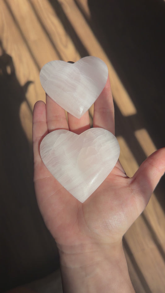 Pink Mangano Calcite Heart