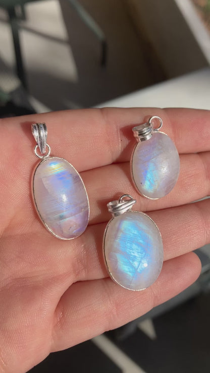 Moonstone Pendant – 1” Crystal Necklace (Pick Your Own)