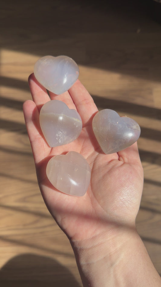 Blue Rose Quartz Heart – Small Polished Crystal *
