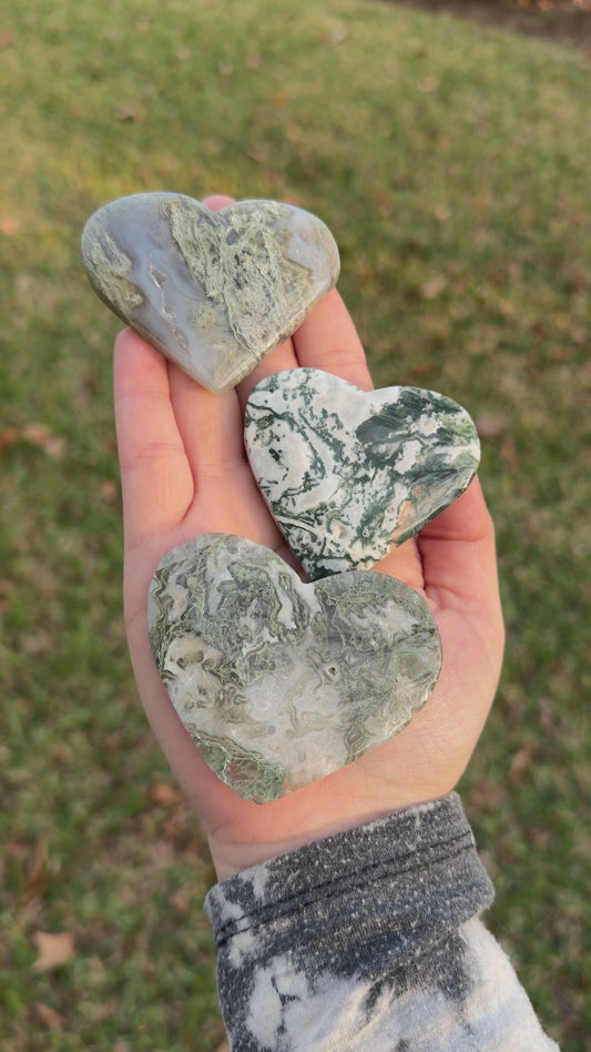 Moss Agate Heart