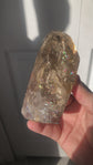 Smoky Quartz Freeform – 4.5” with Intense Rainbow Inclusions