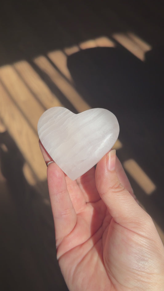 Pink Mangano Calcite Heart