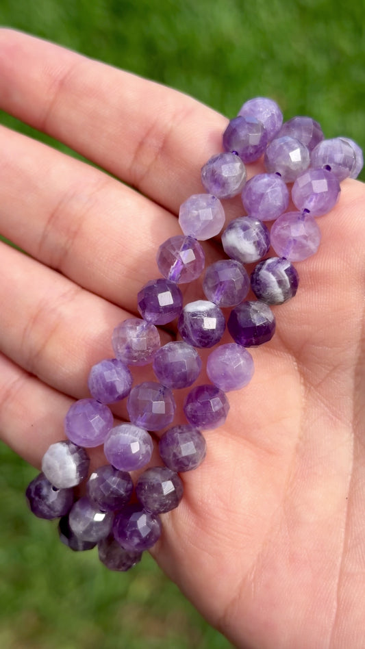 Faceted Amethyst 8mm Bracelet – Calm, Clarity & Spiritual Awareness